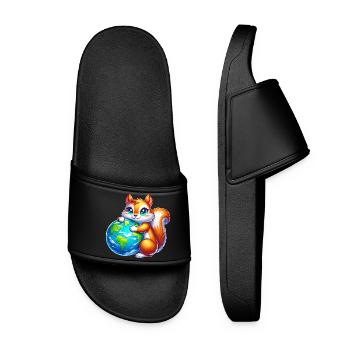 Écureuil pour la Terre, Protection de l’environnement, Conservation de la nature - Claquettes Femme - noir - Devant