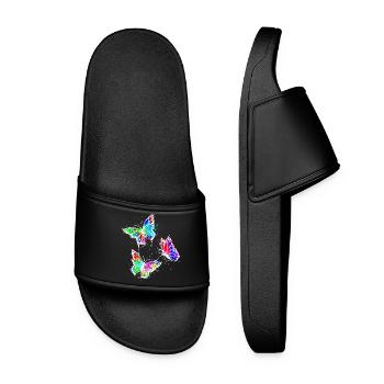 Art, Street Art, Graffiti, Butterfly - Women’s Pool Sliders - black - Front