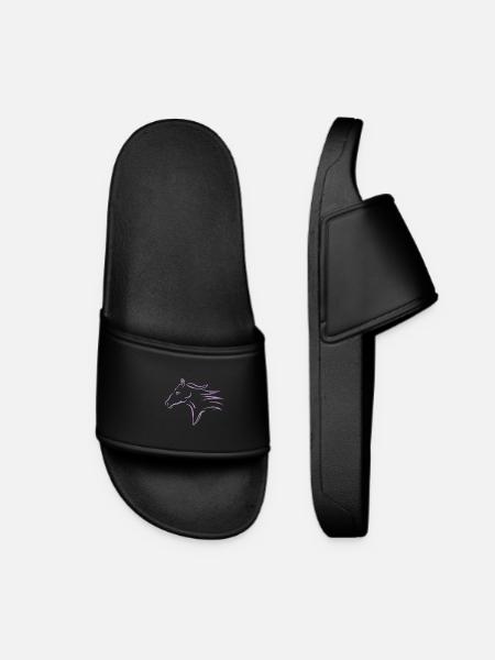 Fast Running Horse Head - Women’s Pool Sliders - black