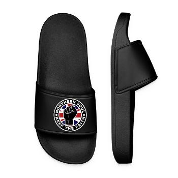 Northern Soul - Behalte den Glauben - Union Jack - Frauen Badelatschen - Schwarz - Vorne