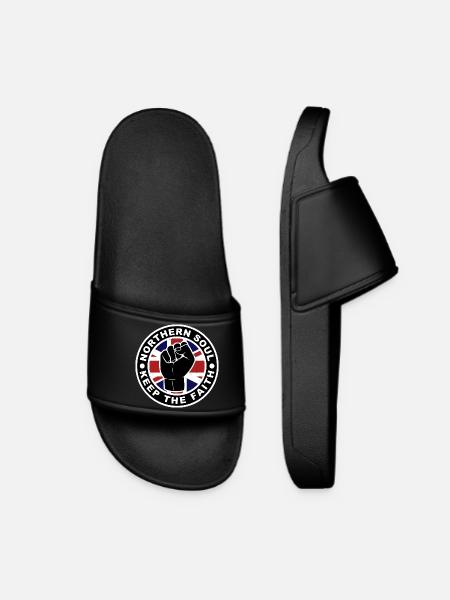 Northern Soul - Keep The Faith - Union Jack - Women’s Pool Sliders - black