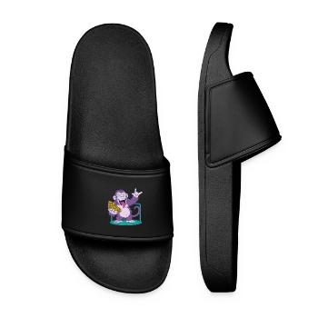 Pizza: Monkey makes it better! - Women’s Pool Sliders - black - Front