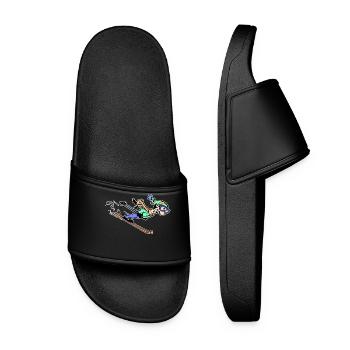 Snow Winter Sports Skiers Skiing - Women’s Pool Sliders - black - Front
