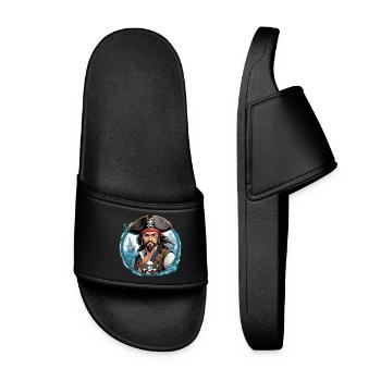 Pirate Corsair Illustration - Claquettes Femme - noir - Devant