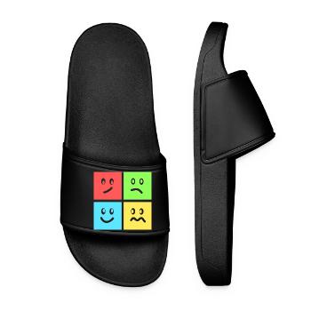 Fun geometric color games - Women’s Pool Sliders - black - Front
