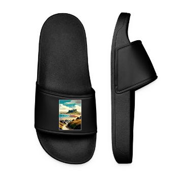 Northumberland Coast Anob Affiche de voyage souvenir - Claquettes Femme - noir - Devant