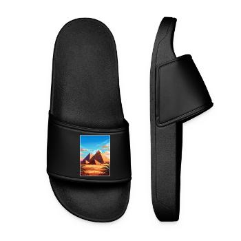 Le Caire, Égypte, Grandes Pyramides De Gizeh, Affiche De Voyage - Claquettes Femme - noir - Devant