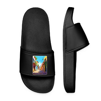 Tequila Mexique Voyage Affiche Souvenir Peinture WPA - Claquettes Femme - noir - Devant