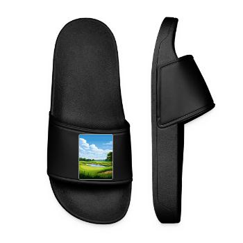 Hazeltine National Golf Club Reiseposterkarte - Frauen Badelatschen - Schwarz - Vorne