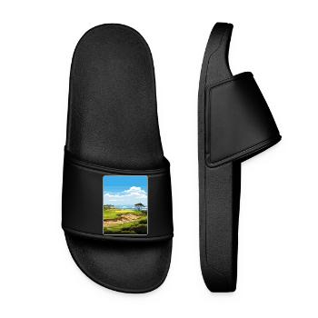Torrey Pines Golfplatz Reiseposter Souvenir - Frauen Badelatschen - Schwarz - Vorne