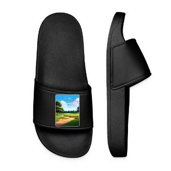 Pine Valley Golf Club Reiseposter Souvenir WPA - Frauen Badelatschen - Schwarz - Vorne