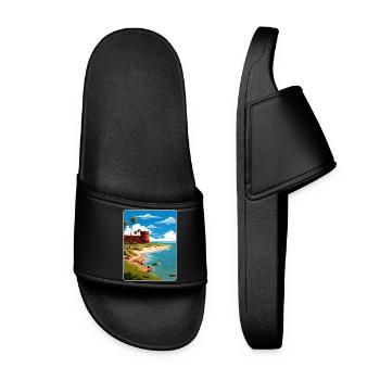 Affiche de voyage souvenir du parc national de Tortugas sèche - Claquettes Femme - noir - Devant