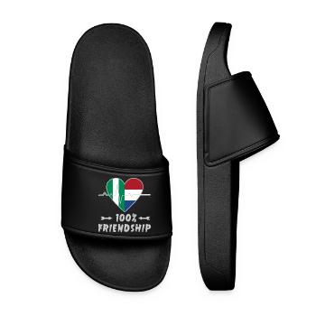 Nigeria and the Netherlands 100% friendship - Women’s Pool Sliders - black - Front