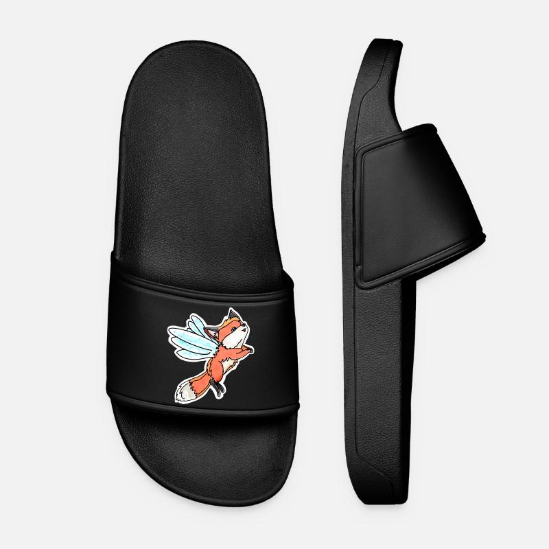 Fantastic, Flying Fairy Fox - Women’s Pool Sliders - black