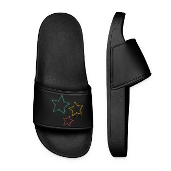 NOËL. ETOILE. ETOILES. CHRISTMAS. JOUR DE L'AN - Claquettes Femme - noir - Devant