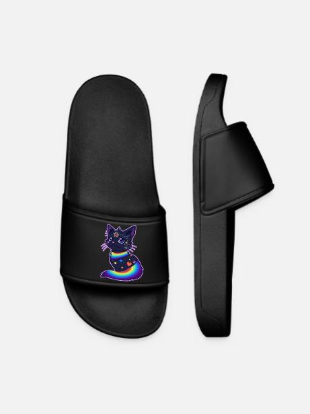 Pride Cat - Frauen Badelatschen - Schwarz