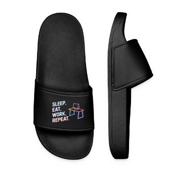 Dormir Manger Travailler Répéter Design au néon - Claquettes Femme - noir - Devant