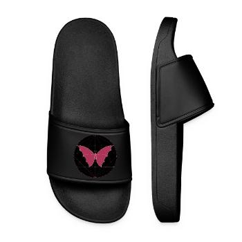Heilige Geometrie Schmetterling - Frauen Badelatschen - Schwarz - Vorne