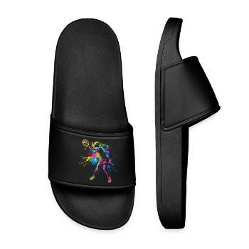Joueur de tennis coloré - Claquettes Femme - noir - Devant