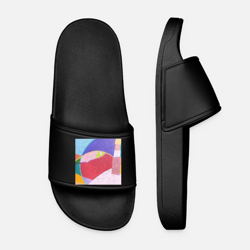 Colorful Murals - Women’s Pool Sliders - black