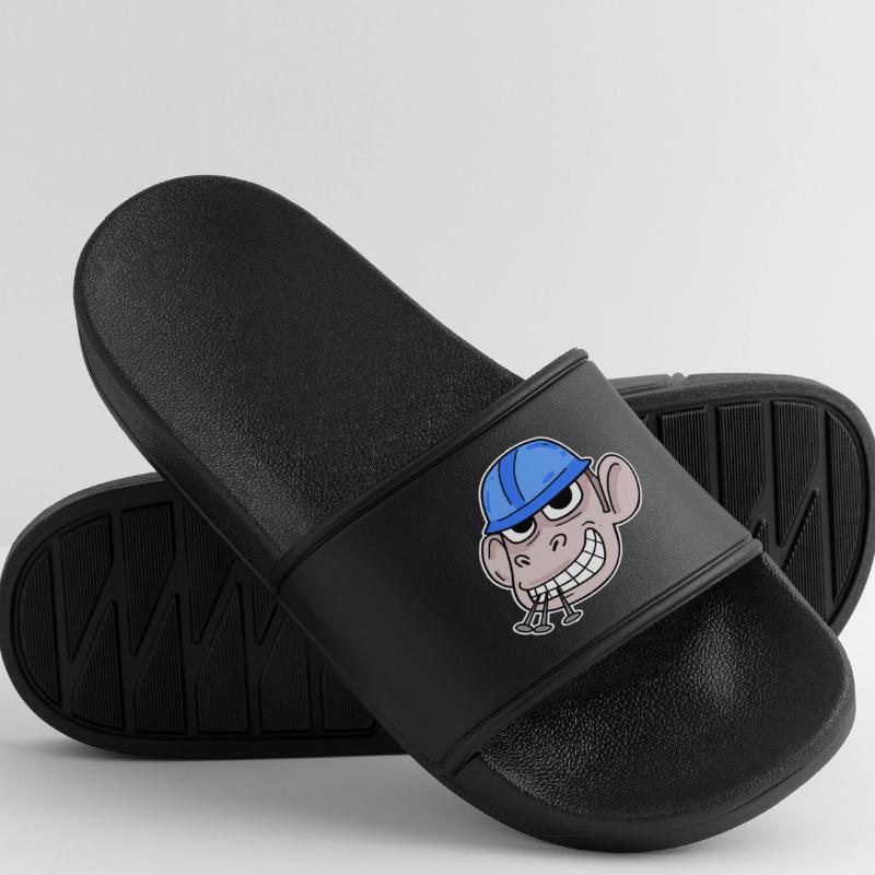 Monkey Construction Site Construction Worker Women’s Pool Sliders