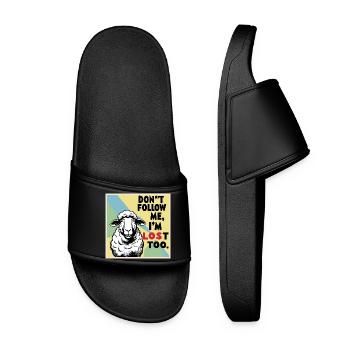 Moutons « Ne me suis pas – moi aussi je suis perdu ! » - Claquettes Femme - noir - Devant