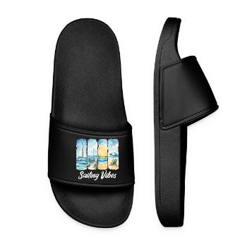 Découvrez l’atmosphère de la navigation en bord de mer - Claquettes Femme - noir - Devant