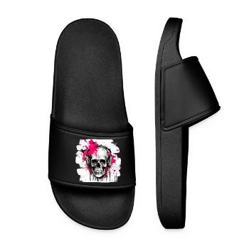 Skull Tattoo Heavy Metal Rocker - Women’s Pool Sliders - black - Front