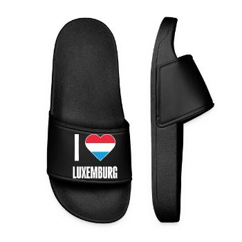 Luxemburg Herz-Flagge - Frauen Badelatschen - Schwarz - Vorne
