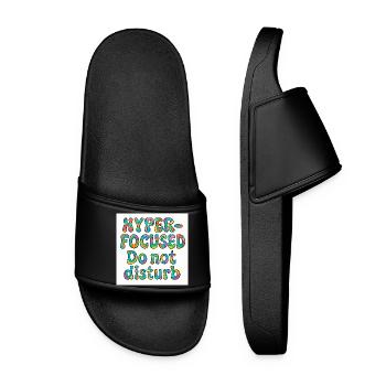 Hyper-focused do not disturb design  - Women’s Pool Sliders - black - Front
