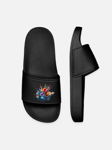 colored listening - Claquettes Femme - noir