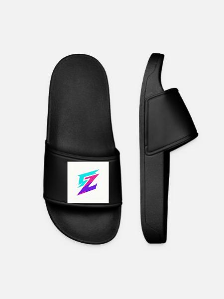 Zigzag Neon Gradient Logo - Women’s Pool Sliders - black