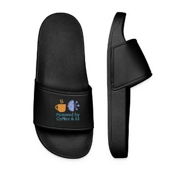 Coffee AI Power Design - Women’s Pool Sliders - black - Front