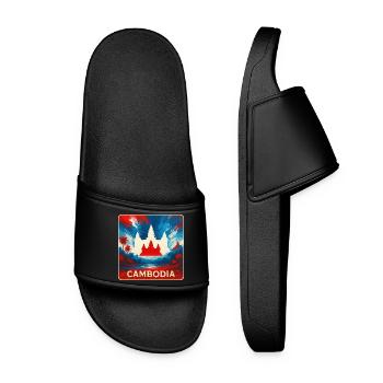Cambodia – Angkor Wat Design - Women’s Pool Sliders - black - Front
