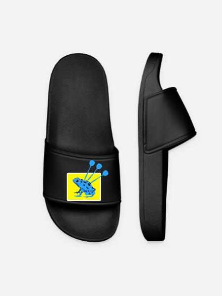 Lustiges DARTS und PFEILGIFTFROSCH Design - Frauen Badelatschen - Schwarz