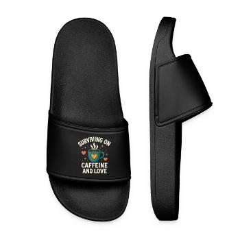 Survivre grâce à la caféine et à l’amour - Claquettes Femme - noir - Devant