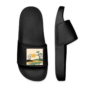 Solar Horizon and Pines - Women’s Pool Sliders - black - Front