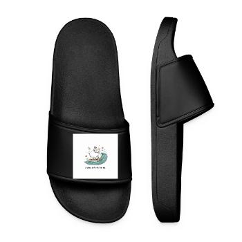 Surfing Sheep - Women’s Pool Sliders - black - Front