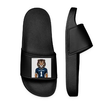 Tiger Mascot Jersey Print - Women’s Pool Sliders - black - Front