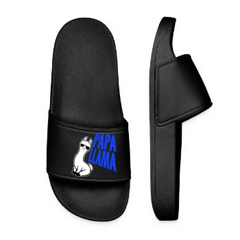 Dad Llama Cool Sunglasses Sitting Funny Animal - Women’s Pool Sliders - black - Front