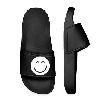 Smiley lächle gute Laune - Frauen Badelatschen - Schwarz - Vorne