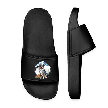 Illustration de la nature du paysage canin australien - Claquettes Femme - noir - Devant