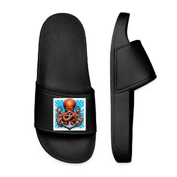 Octopus embraces an Anchor - Women’s Pool Sliders - black - Front