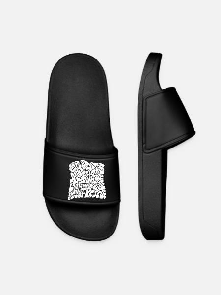 Square word cloud on the theme of white water - Women’s Pool Sliders - black