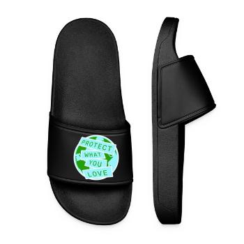 Déclaration de protection de la nature Protéger ce que vous aimez Logo de la Déclaration de Protection de la Nature - Claquettes Femme - noir - Devant