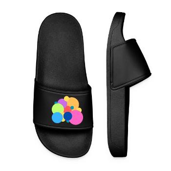 Playful Color Dots - Women’s Pool Sliders - black - Front