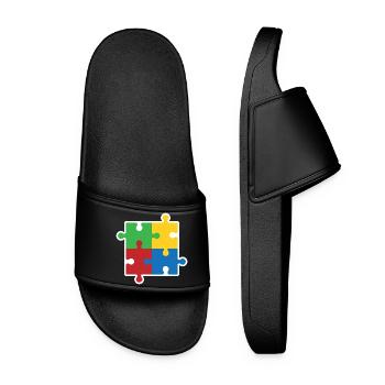 Icône du puzzle de l’autisme - Claquettes Femme - noir - Devant