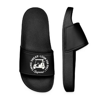 Swing Swear - Look For Ball - Repeat  - Frauen Badelatschen - Schwarz - Vorne
