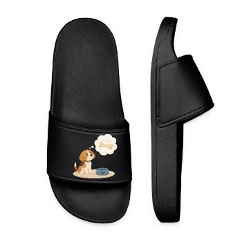 Beagle dreams of a bone - Women’s Pool Sliders - black - Front
