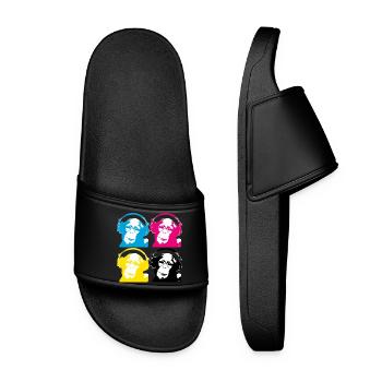 4 DJ monkeys - Claquettes Femme - noir - Devant
